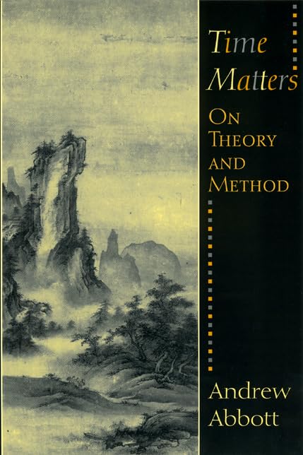 Book cover: "Time Matters" with a landscape painting and gold accents.