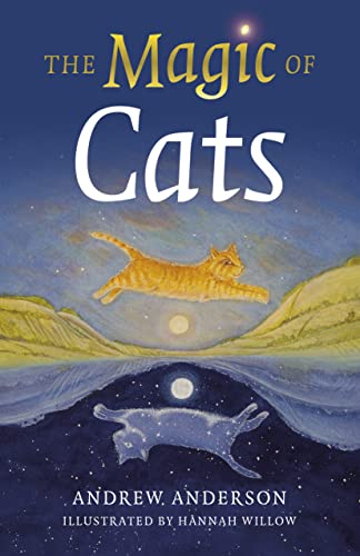 Book cover: "The Magic of Cats" with a leaping orange cat illustration.