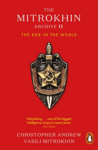 Book cover with red background, white text, and a silver KGB shield emblem.