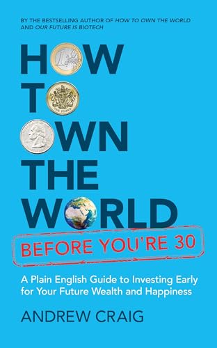 Book cover with large blue text, coins, and a globe illustration.