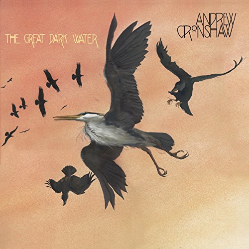 Album cover featuring a large heron surrounded by birds against a pinkish-orange background.