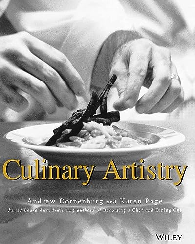 Book cover: "Culinary Artistry" with hands plating food on a white dish.