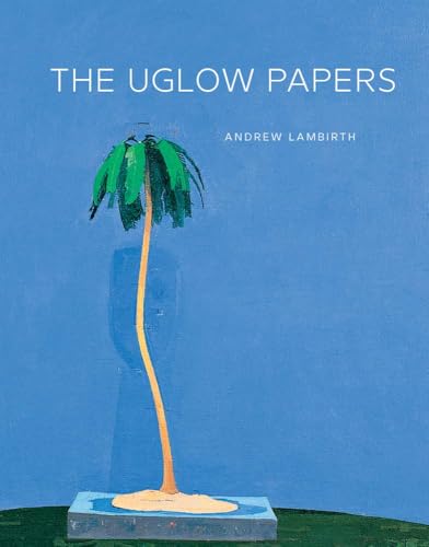 Book cover: blue background, palm tree on a pedestal painting.