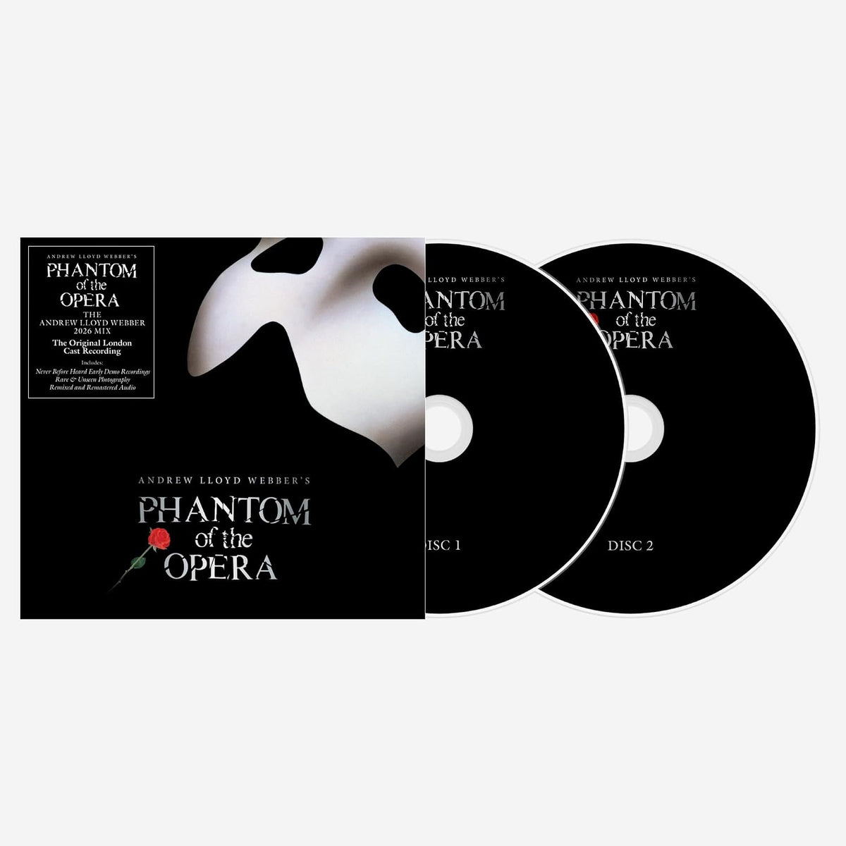 “The Phantom of the Opera” 2026 CD with case and two discs.