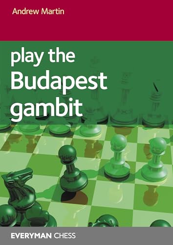 Book cover: "Play the Budapest Gambit" with chess pieces on a board.