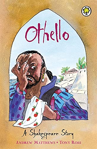 Illustrated book cover of Othello, a distressed man in purple clothing.