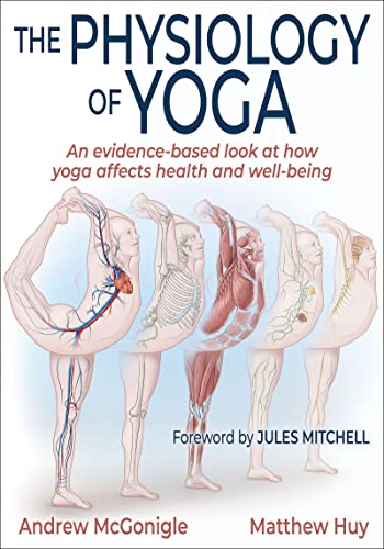Book cover: "The Physiology of Yoga" with anatomical illustrations of poses.