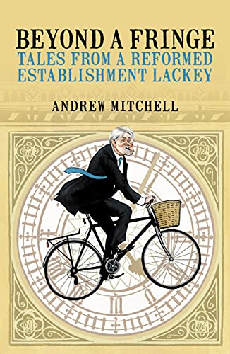 Book cover: man on bicycle with clock face background.