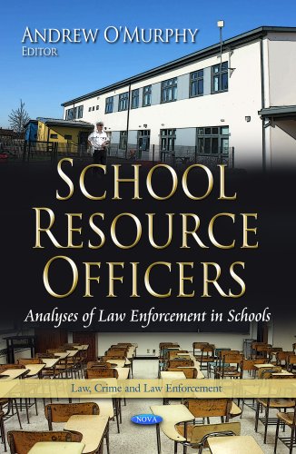 Book cover for "School Resource Officers" with a school building background.