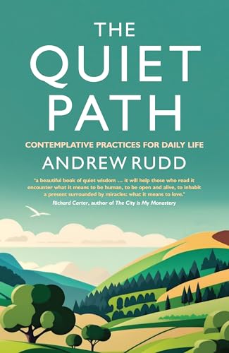 Book cover: "The Quiet Path" with green and gold landscape illustration.