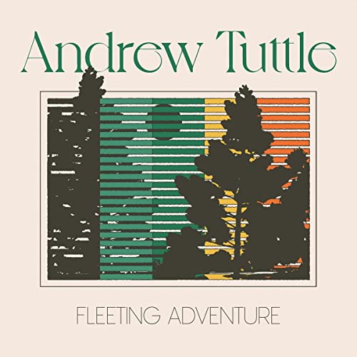 CD cover for Andrew Tuttle’s “Fleeting Adventure” with abstract forest imagery.