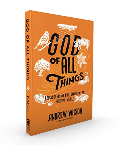 Orange book cover with illustrated animals and the title "God of All Things".