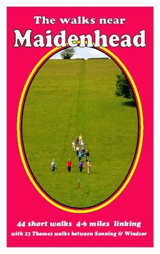 Book cover: green field with walkers, red background, title “The Walks near Maidenhead”.