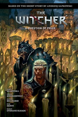 The Witcher: A Question of Price book cover with Geralt and a monster.