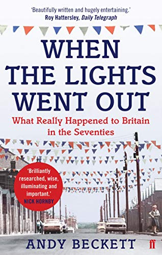 Book cover: “When the Lights Went Out,” depicting a 1970s British street.