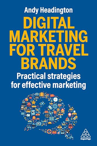 Book cover with yellow text: "Digital Marketing for Travel Brands.