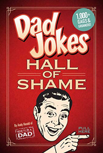 Book cover with “Dad Jokes: Hall of Shame” title and illustrated man.