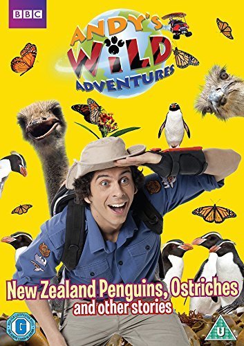 DVD cover featuring Andy with penguins, ostriches, and butterflies.