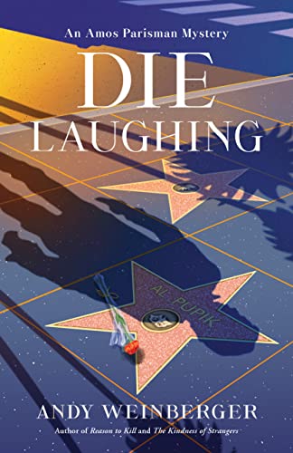 Book cover: “Die Laughing” with a Hollywood star and shadowy figure.