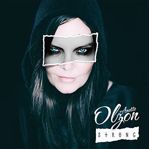 Anette Olzon album cover, woman with torn-paper effect over eyes.