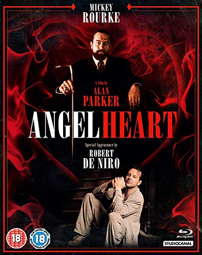 Angel Heart Blu-ray cover featuring Mickey Rourke and Robert De Niro.