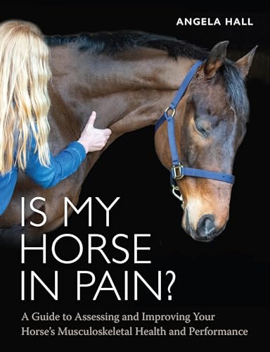 A person examines a brown horse's neck on the cover of a book.