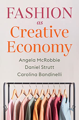 Book cover with title "Fashion as Creative Economy" and clothing rack.