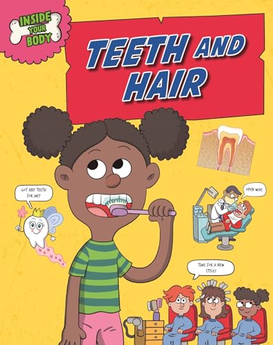 Book cover illustrating a child brushing teeth, with dental and hair salon scenes.