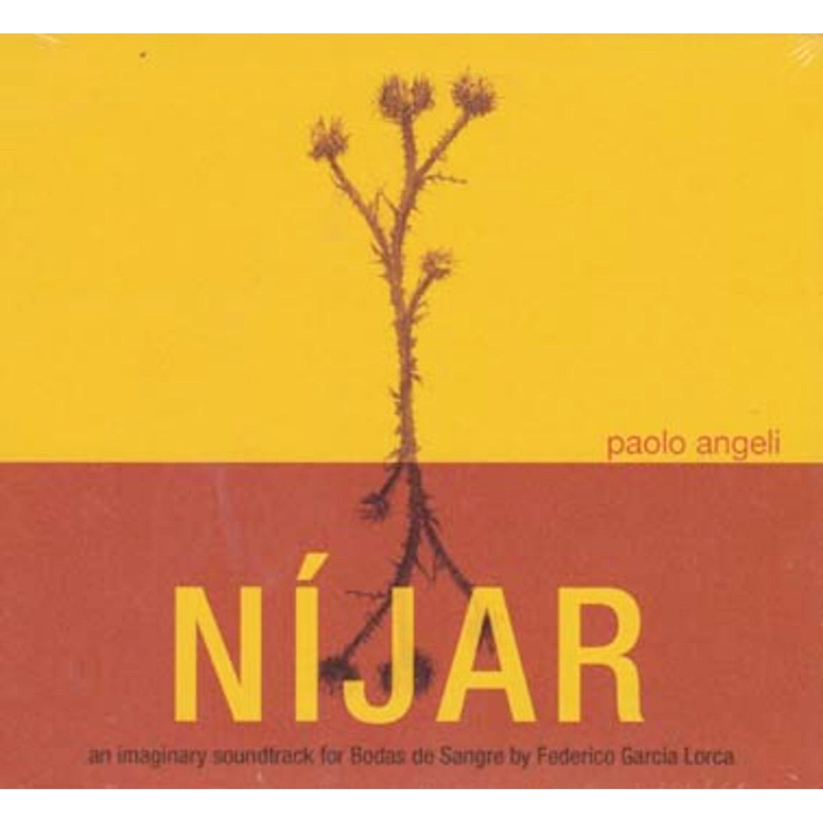 CD cover for “Níjar” by Paolo Angeli, featuring a plant silhouette.