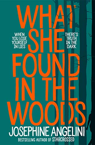 Book cover: orange text on teal, with dark forest imagery.