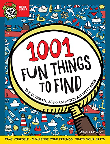 Book cover with large “1001 Fun Things to Find” text and magnifying glass.