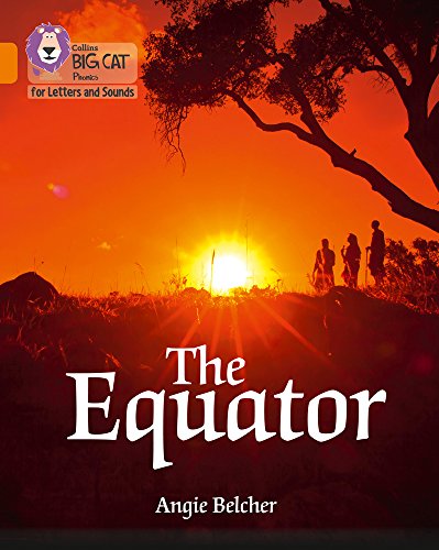 Book cover: sunset savanna scene with silhouettes of people and a lion.