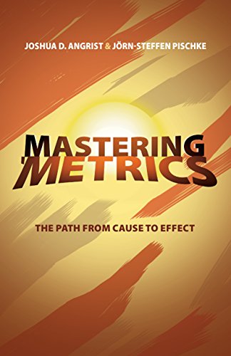 Book cover: "Mastering ’Metrics" with orange and yellow abstract design.