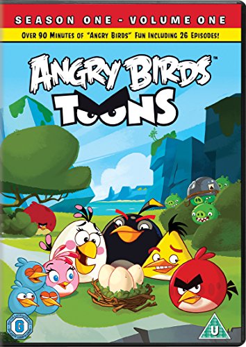 Angry Birds Toons DVD cover featuring Red, Chuck, Bomb, and Matilda.