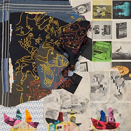 Album cover for Animal Collective’s “Time Skiffs” featuring collage imagery.