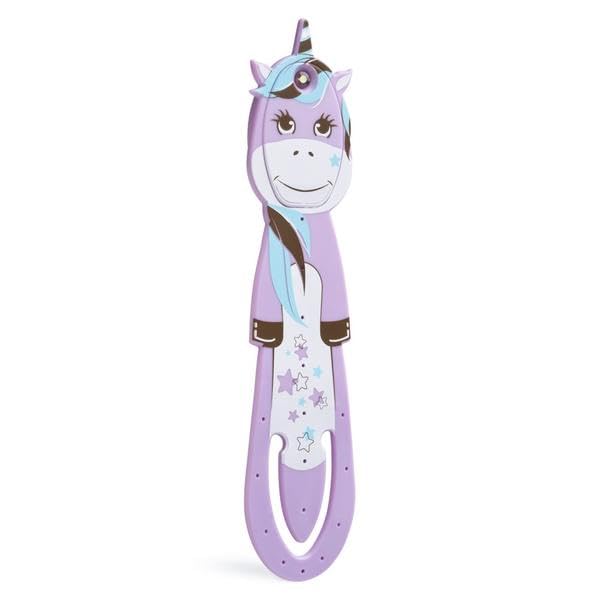 Purple unicorn-shaped flexible light with a star pattern on a white background.