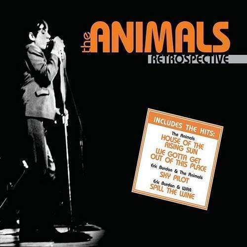 The Animals “Retrospective” vinyl album cover featuring a singer with a microphone.