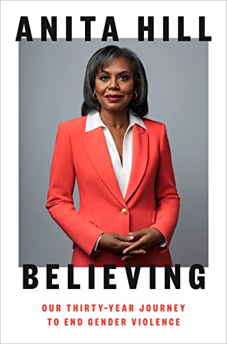 Book cover featuring Anita Hill, author of "Believing," in a red suit.