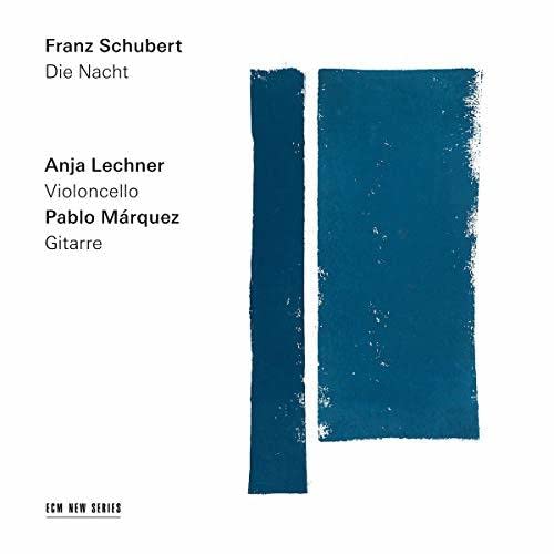 CD cover for Schubert's "Die Nacht" featuring blue textured rectangles.