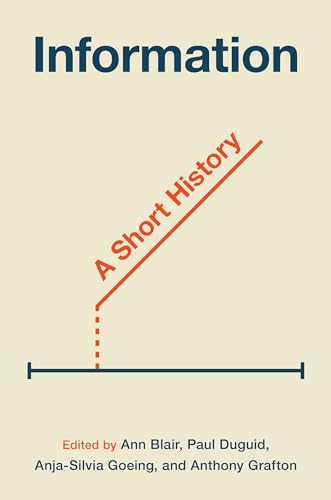 Book cover: "Information: A Short History" with abstract red line graphic.