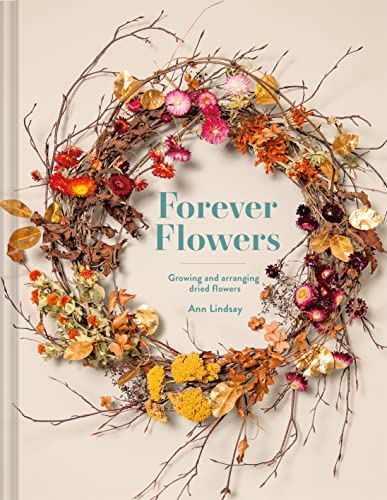 Book cover featuring a wreath of dried flowers and the title "Forever Flowers".