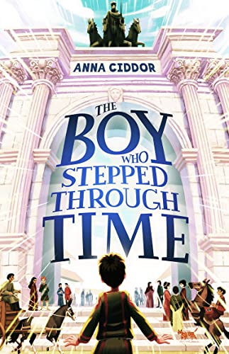 Book cover: a boy gazes at a grand, illuminated archway with figures.