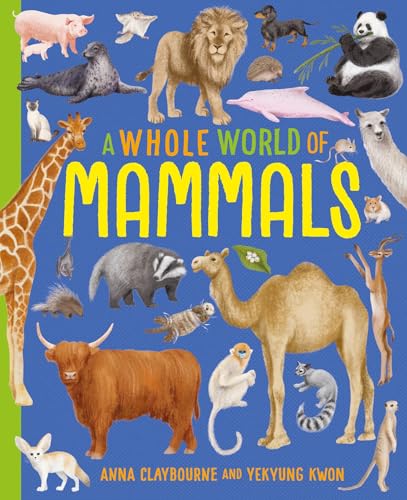 Book cover featuring illustrations of diverse mammals like lions, giraffes, and camels.