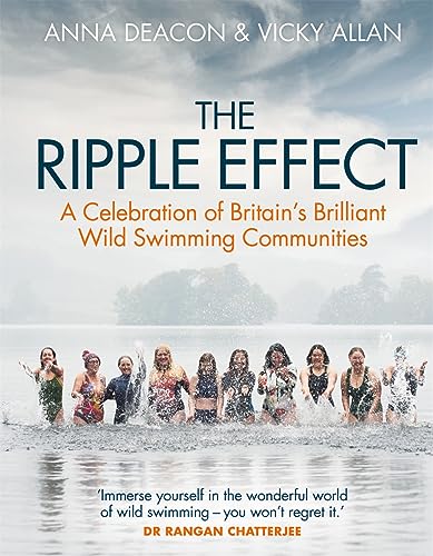 Book cover featuring a group of people wild swimming in a lake.