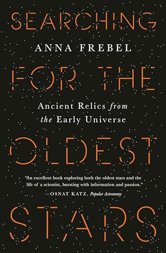 Book cover with orange text reading “Searching for the Oldest Stars.”