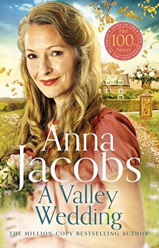 Book cover: woman with flowers, country house, and autumn leaves.