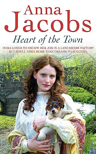 Book cover: woman with curly hair and small dog, rural background.