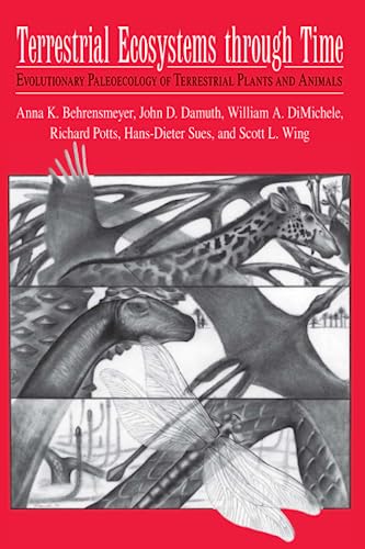 Book cover featuring prehistoric animals and plants in grayscale.