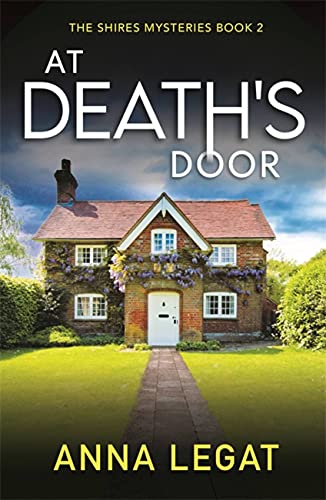Book cover: brick house with stormy sky, title “At Death’s Door.”
