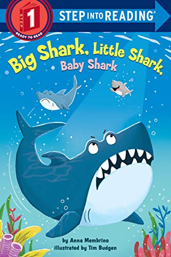 Book cover featuring three cartoon sharks swimming in blue ocean water.